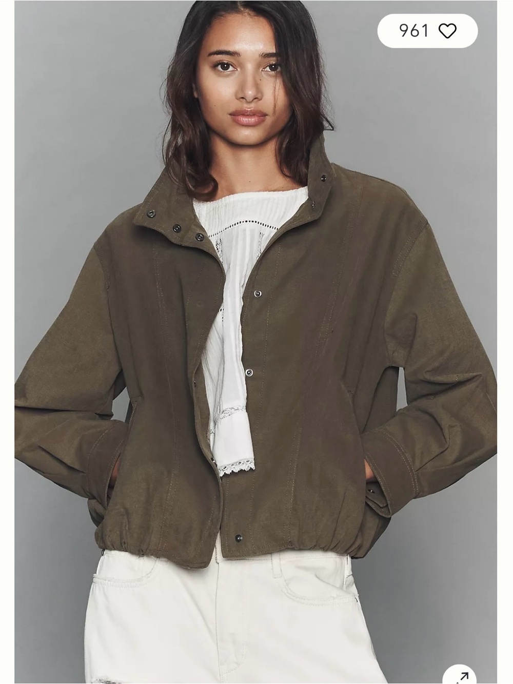 Pilcro Corduroy Funnel-Neck Utility Jacket Size XXS Like New